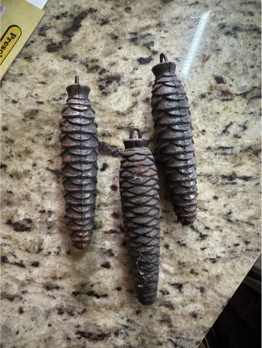 LOT OF 3 WEIGHTED PINECONES FOR CUCKOO CLOCK
